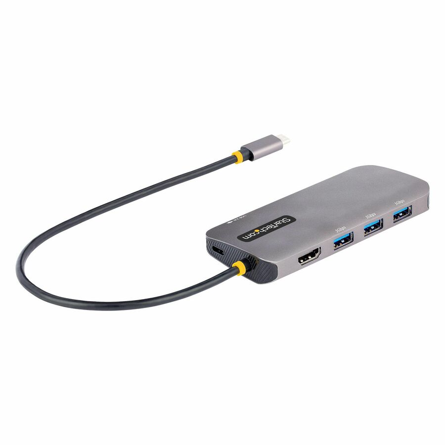 StarTech USB C Multiport Adapter, 4K 60Hz HDMI HDR10 Video, 3 Port 5Gbps USB 3.2 Hub, 100W PD PassThrough, GbE, Mini Travel Dock