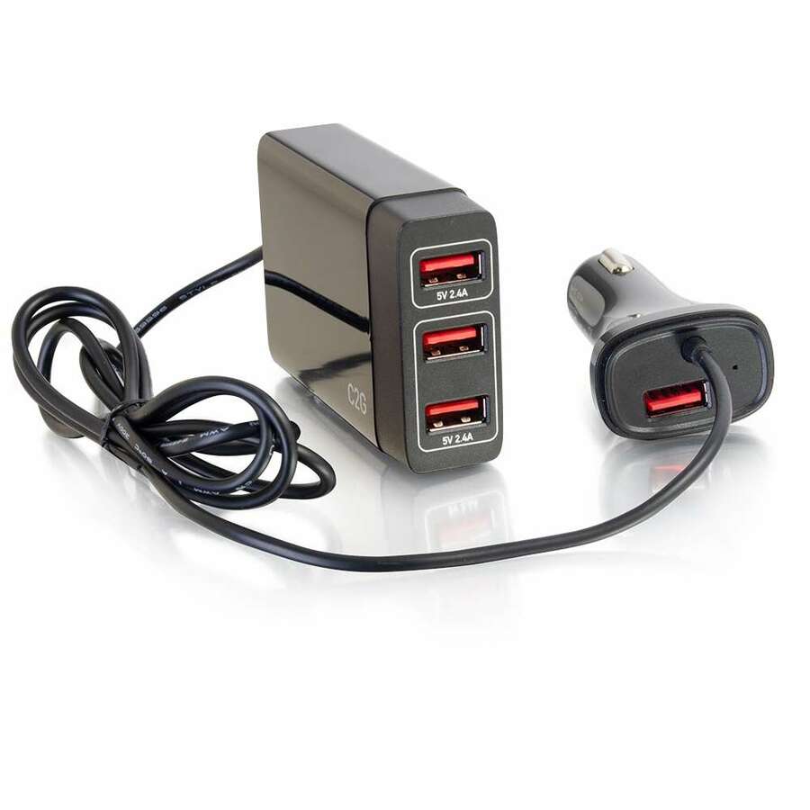 Legrand 4-Port USB Car Charger, 5.8A Output