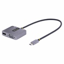 StarTech USB C Video Adapter, USB C to HDMI VGA Multiport Adapter, 3.5mm Audio, 4K 60Hz HDR, 100W PD 3.0 PT, USB C Display Adapter