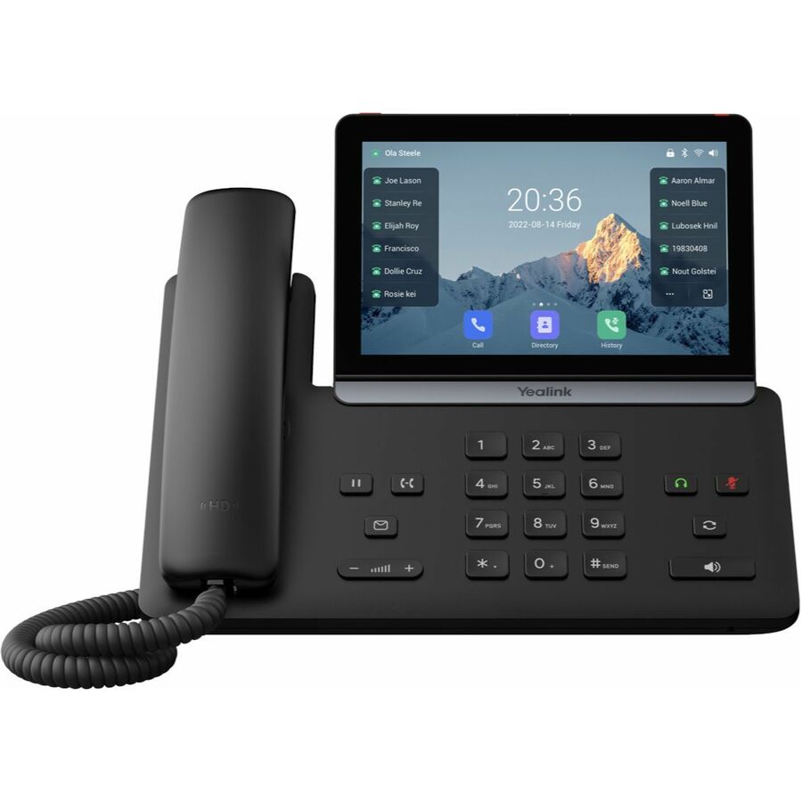 Yealink T88W IP Phone - Corded - Corded/Cordless - Bluetooth, Wi-Fi - 10 Multiple Conferencing - Wall Mountable, Stand Mountable, Desktop - Black