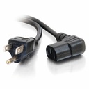C2G 10ft Universal Right Angle Power Cord - 18AWG - NEMA 5-15P to IEC320C13R - TAA Compliant