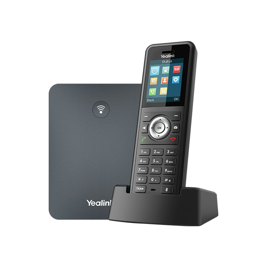 Yealink W79P IP Phone - Cordless - Corded - DECT, Bluetooth - Wall Mountable, Desktop - Black, Classic Gray