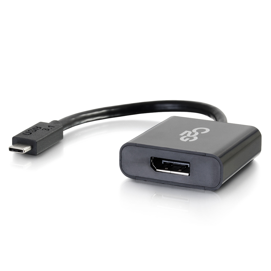 C2G USB C to DisplayPort Adapter - USB Type-C to DP - 4K 30Hz - Black - M/M