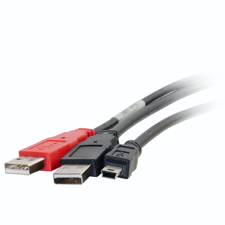 C2G 6ft USB 2.0 One Mini-b Male to Two A Male Y-Cable