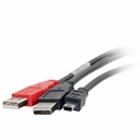 C2G 6ft USB 2.0 One Mini-b Male to Two A Male Y-Cable