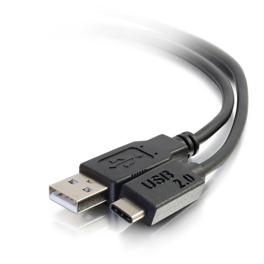 C2G 12ft (3.7m) USB 2.0 USB-C to USB-A Cable M/M - Black