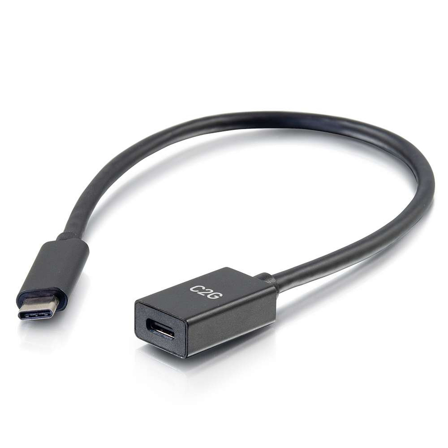 C2G 1ft USB C Extension Cable - USB 3.2 - 10Gbps -M/F