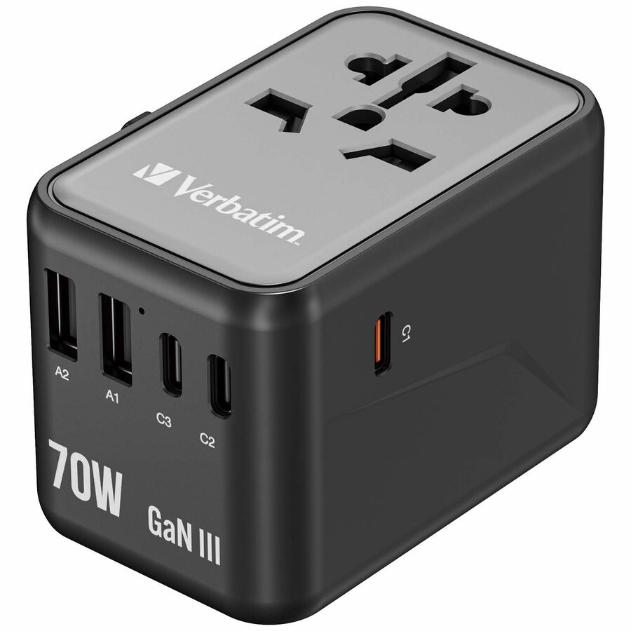 Verbatim UTA-09 Gan III Universal Travel Adapter 70W - USB-C, USB-A