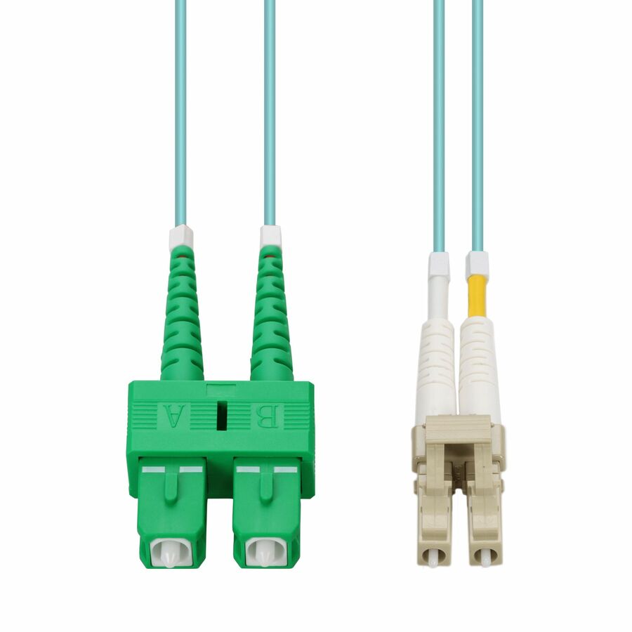 AddOn 20m ASC to LC Aqua OM4 Duplex OFNP (Plenum-Rated) MMF (Multi Mode) Fiber Patch Cable, 50/125