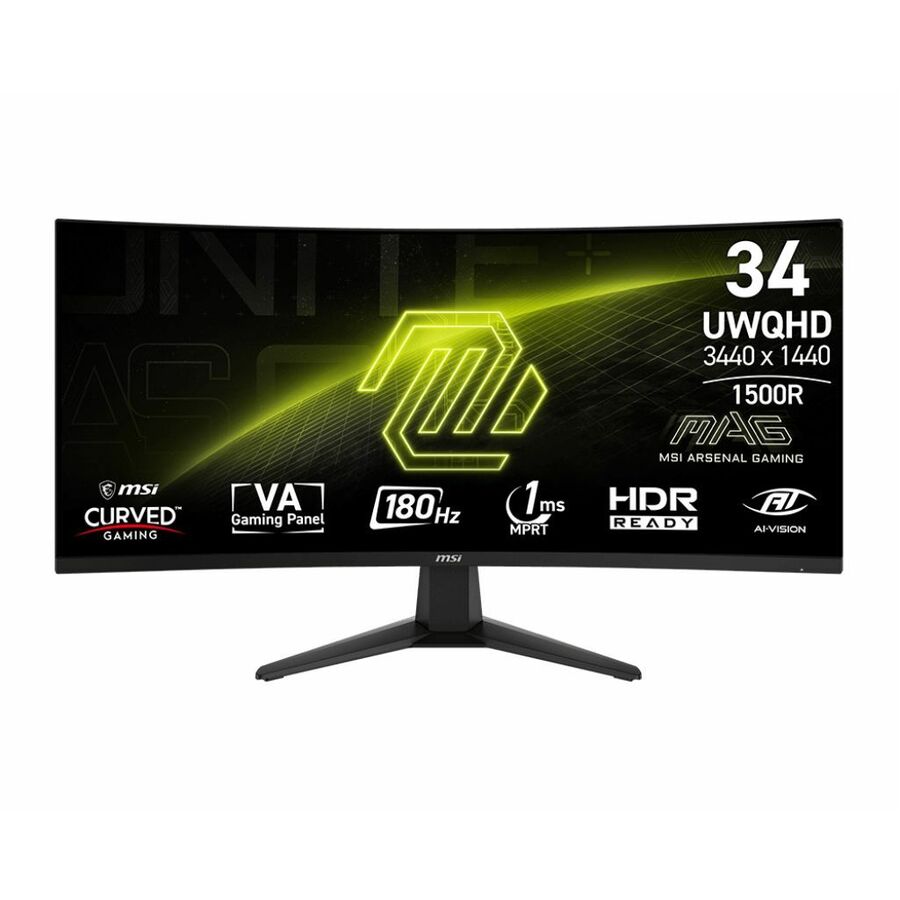 MSI MAG 346CQ 34 inch VA UWQHD Display 180Hz AdaptiveSync Curved Gaming Monitor