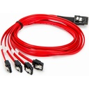 Rocstor 1m Serial Attached SCSI SAS Cable - SFF-8087 to 4x Latching SATA