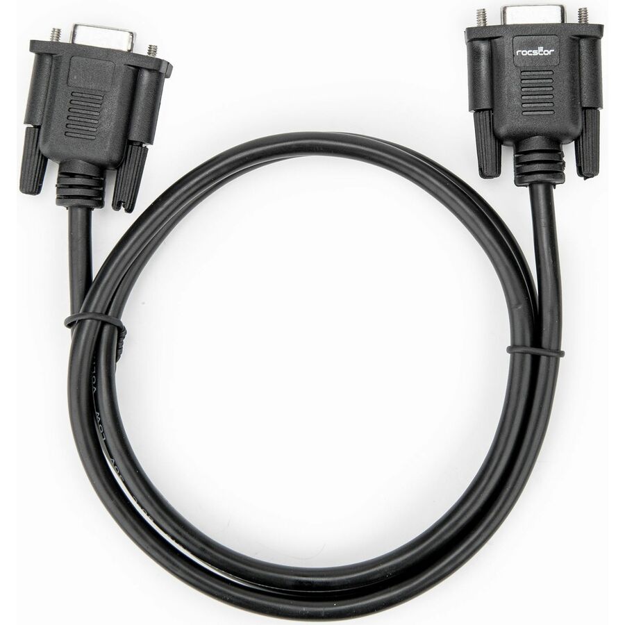 Rocstor 3.2ft Black DB9 RS232 Serial Null Modem Cable F/F