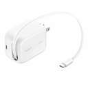 Belkin UltraCharge Retractable GaN Wall Charger 45W, White
