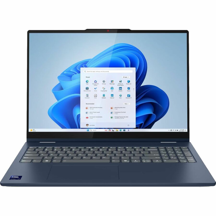 Lenovo IdeaPad 5 16IAL10 83KS0012US 16" Touchscreen Convertible 2 in 1 Notebook - WUXGA - 60 Hz - Intel Core Ultra 7 2nd Gen 255U - 16 GB - 1 TB SSD - English (US) Keyboard - Cosmic Blue