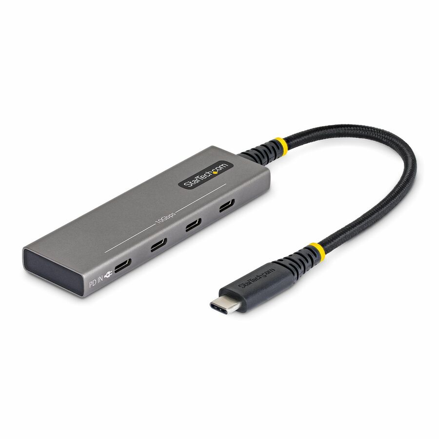 StarTech 4-Port USB-C Hub, 10Gbps, 100W PD Charging, 4x USB-C Ports, Overcurrent Protection, PCR Aluminum, For Laptop/Tablet