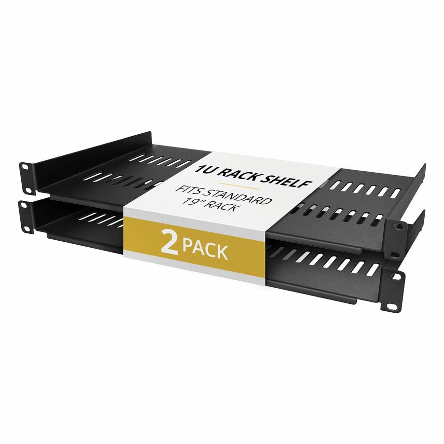 StarTech 2-Pack 1U Server Rack Shelf, Vented Rackmount Cantilever Tray for 19" Network Rack or Cabinet, 10" Deep, Up to 44lb Each