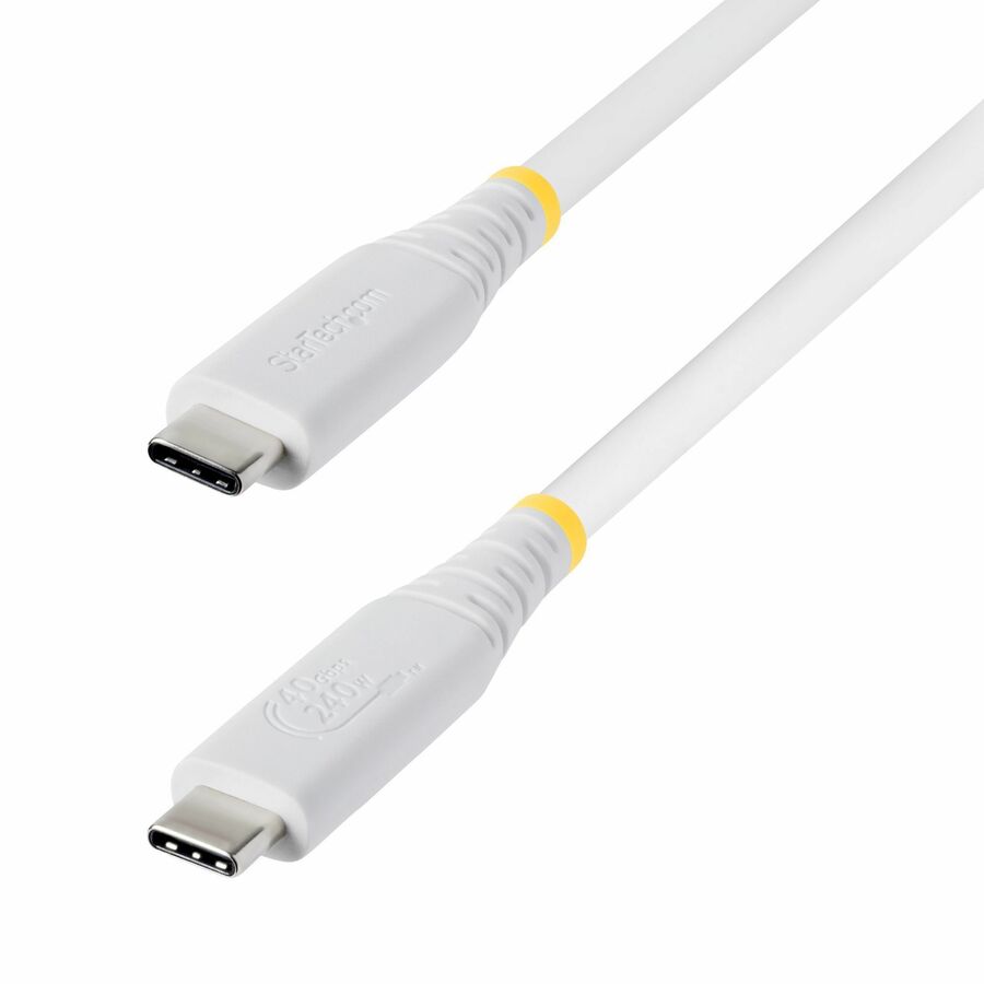 StarTech 1.5ft (45cm) USB4 Cable, 40Gbps, USB-IF Certified USB-C Cable, 240W, 8K 60Hz/4K 240Hz DP2.1, Thunderbolt 4 Compatible, White