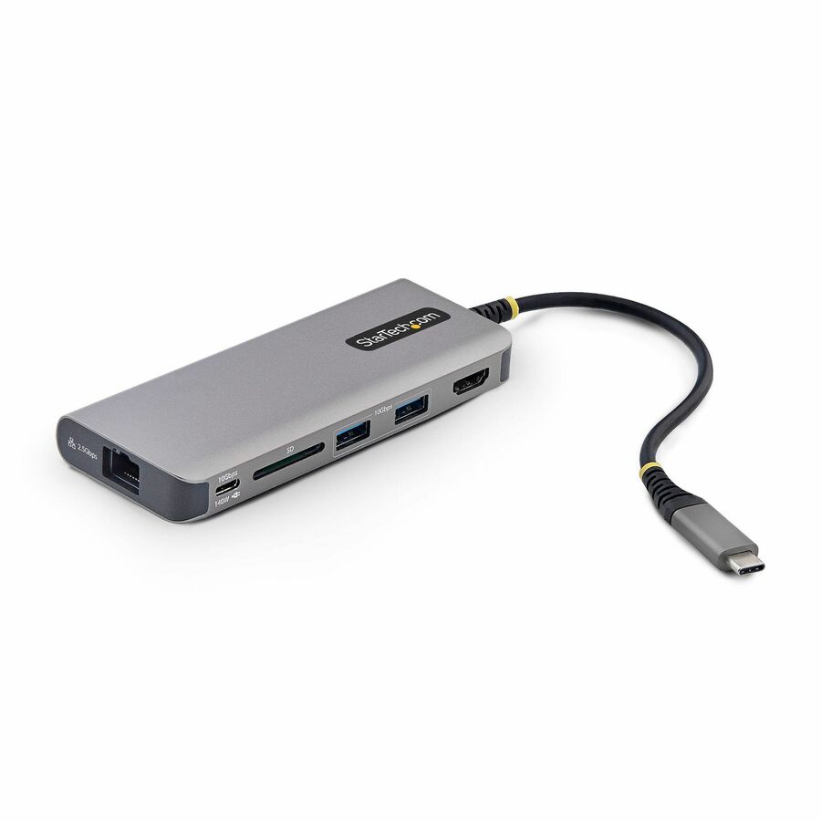 StarTech USB-C to HDMI Multiport Adapter with 140W PD Charging, 4K 60Hz, 3-Port USB 10Gbps Hub, SD Card Slot, Type-C Mini Dock
