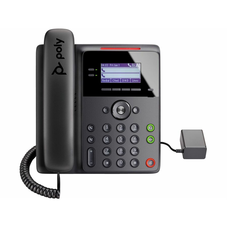 Poly Edge B30 IP Phone - Corded - Corded - Desktop, Wall Mountable - Black