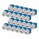 StarTech Cat6 Keystone Jack, 24-Pack RJ45 Ethernet Keystone Jacks, UTP Cat6 Wall Jack, 180-Degree Toolless, White