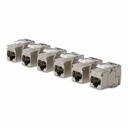 StarTech Cat8 Keystone Jack, 6-Pack RJ45 Ethernet Keystone Jacks, STP Cat8 Wall Jack, 180-Degree Toolless