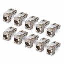 StarTech Shielded Cat6a Keystone Jack, 10-Pack RJ45 Ethernet Keystone Jacks, STP Cat6a Wall Jack, 90-Degree Toolless