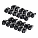 StarTech Cat6 Keystone Jack, 24-Pack RJ45 Ethernet Keystone Jacks, UTP Cat6 Wall Jack, 90-Degree 110 Punch Down, Black