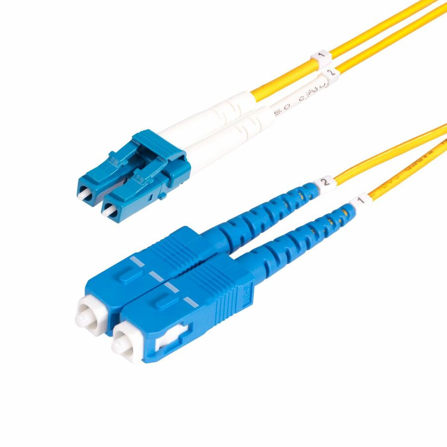StarTech 8m (26ft) LC to SC (UPC) OS2 Single Mode Duplex Fiber Optic Cable, 9/125, 100G, Low Insertion Loss, LSZH Fiber Jumper Cord