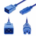 AddOn 6ft C20 Male to C15 Female Standard Commercial Temp 14 AWG 250V at 15A PVC SJT (Service Junior Thermoplastic) Blue Power Cable