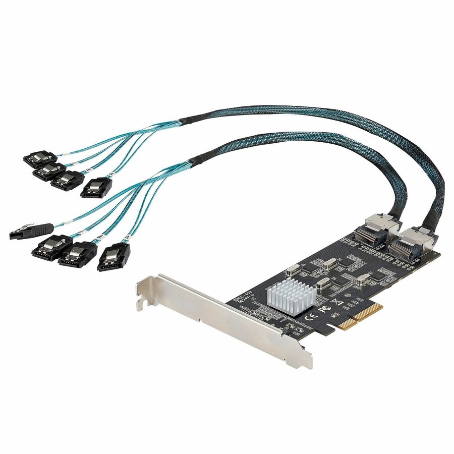 StarTech 8 Port SATA PCIe Card, PCI Express 6Gbps SATA Expansion Card with 4 Controllers, PCI-e x4 Gen 2 to SATA III Adapter Card