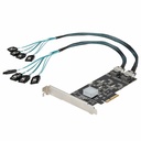 StarTech 8 Port SATA PCIe Card, PCI Express 6Gbps SATA Expansion Card with 4 Controllers, PCI-e x4 Gen 2 to SATA III Adapter Card