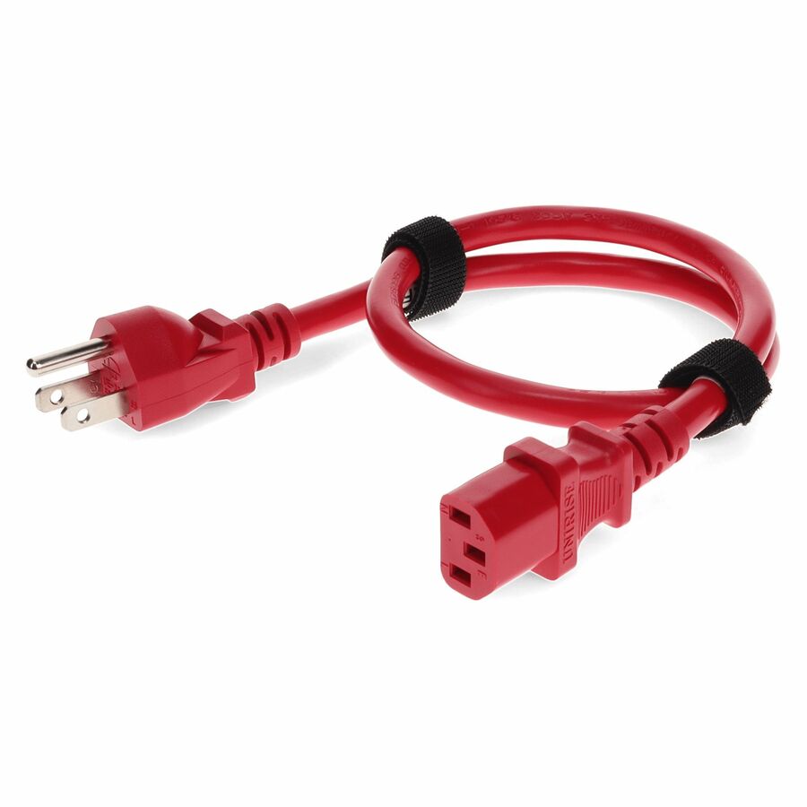 AddOn 6ft NEMA 5-15P to C13 14AWG 15A Red 100-250V Power Cable