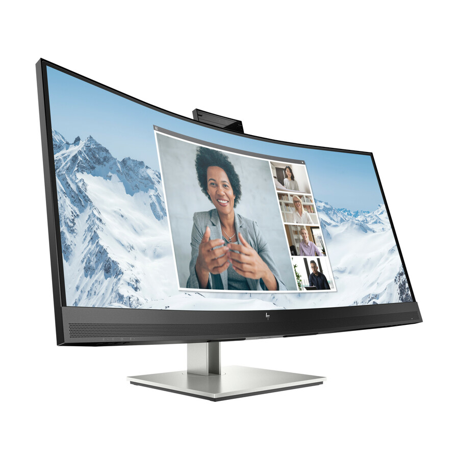 HP E34m G4 34" Class Webcam WQHD Curved Screen LCD Monitor - 21:9 - Black