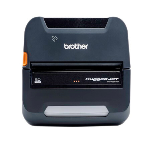 Brother RuggedJet RJ4250WBL Mobile Direct Thermal Printer - Monochrome - Portable - Label/Receipt Print - USB - Bluetooth - Wireless LAN - Near Field Communication (NFC) - Battery Included