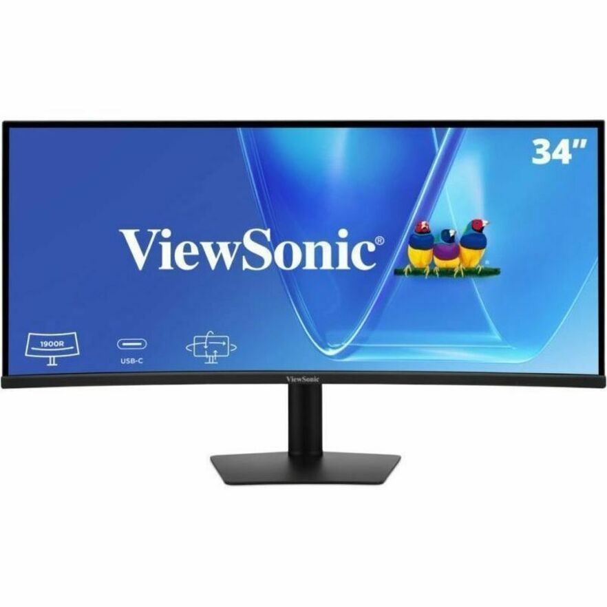 ViewSonic VG3420C 34 Inch UWQHD 1440p Curved Docking Monitor, 1900R IPS Display for Immersive Home and Office Productivity, 120Hz, 96W USB-C, RJ45, HDMI, and DisplayPort Inputs