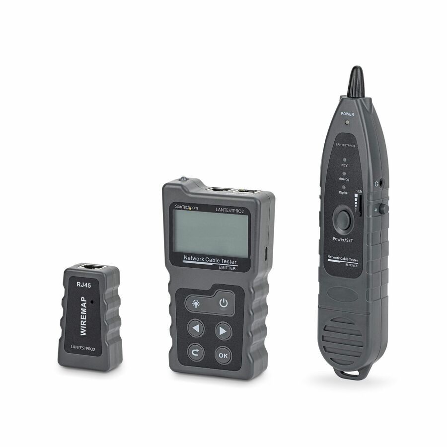 StarTech Network Cable Tester with Tone Probe Tool, Multi-Function RJ45 LAN Cable Tester for Continuity/PoE/NCV, Cat6/6a/Cat8 UTP/STP
