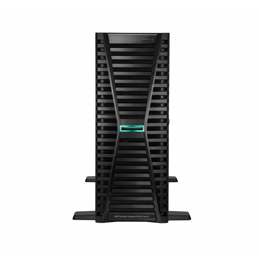 HPE ProLiant Compute ML350 Gen12 4U Tower Server - 1 x Intel Xeon 6515P 2.30 GHz - 64 GB RAM - 960 GB SSD - (2 x 480GB) SSD Configuration - Serial ATA/600, 12Gb/s SAS, NVMe Controller