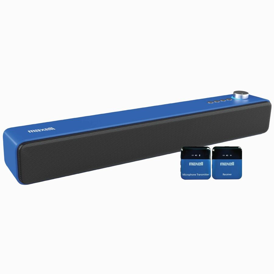 Maxell VAS-1 2.0 Portable Bluetooth Sound Bar Speaker - 3 W RMS - Blue, Black
