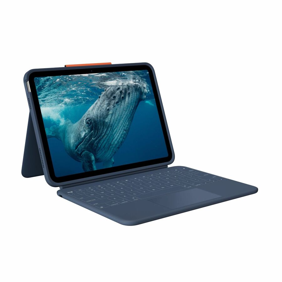Logitech Rugged Combo 4c Touch iPad Keyboard Case, iPad (10th Gen, A16) Case with Trackpad, Military-Grade Drop Protection, USB-C Port, Smart Connector, Pencil Holder