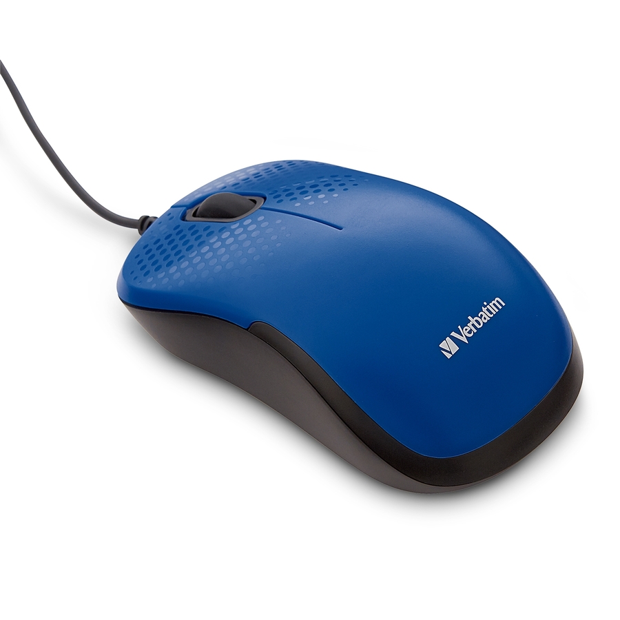 Verbatim Silent Corded Optical Mouse - Blue