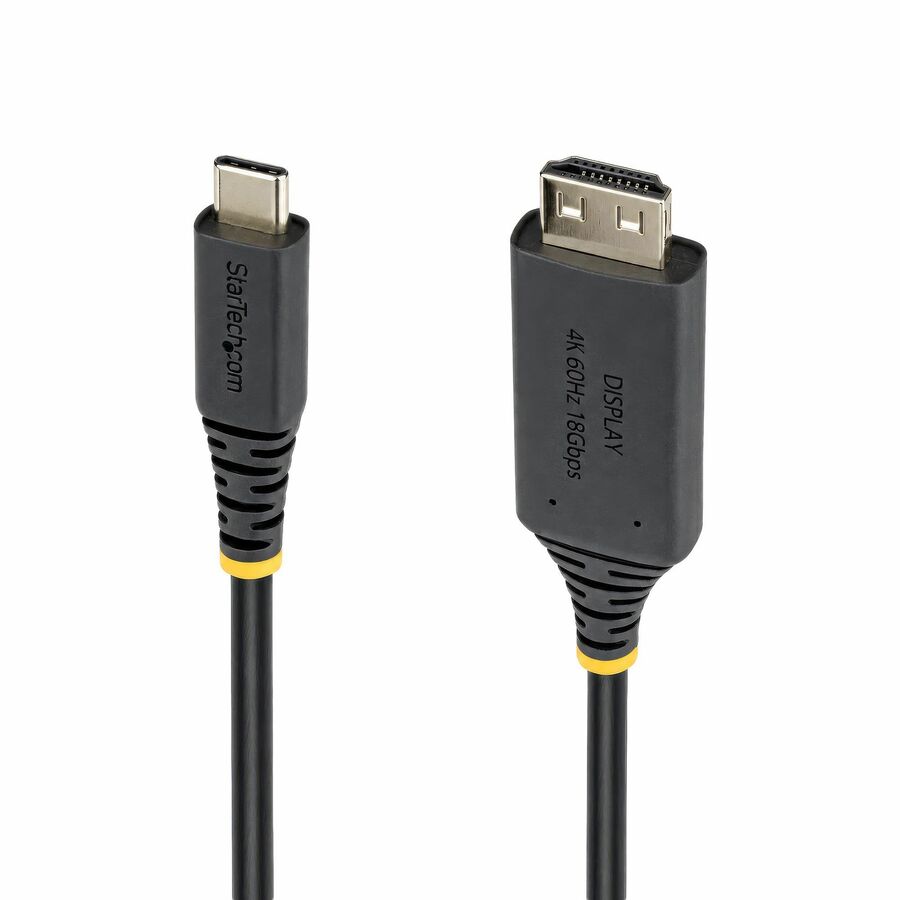 StarTech 6ft USB-C to HDMI Adapter Cable with Gripping Connector, 4K 60Hz, HDR, Uni-directional USBC to HDMI Video Converter