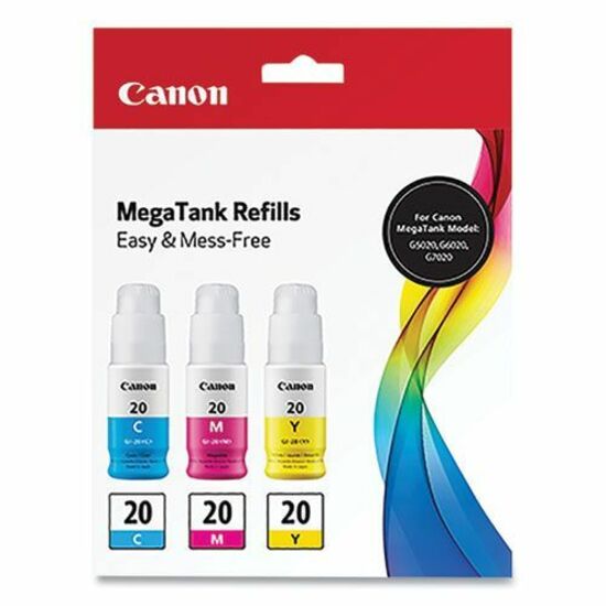 Canon GI-20 CMY Ink Bottle Value Pack