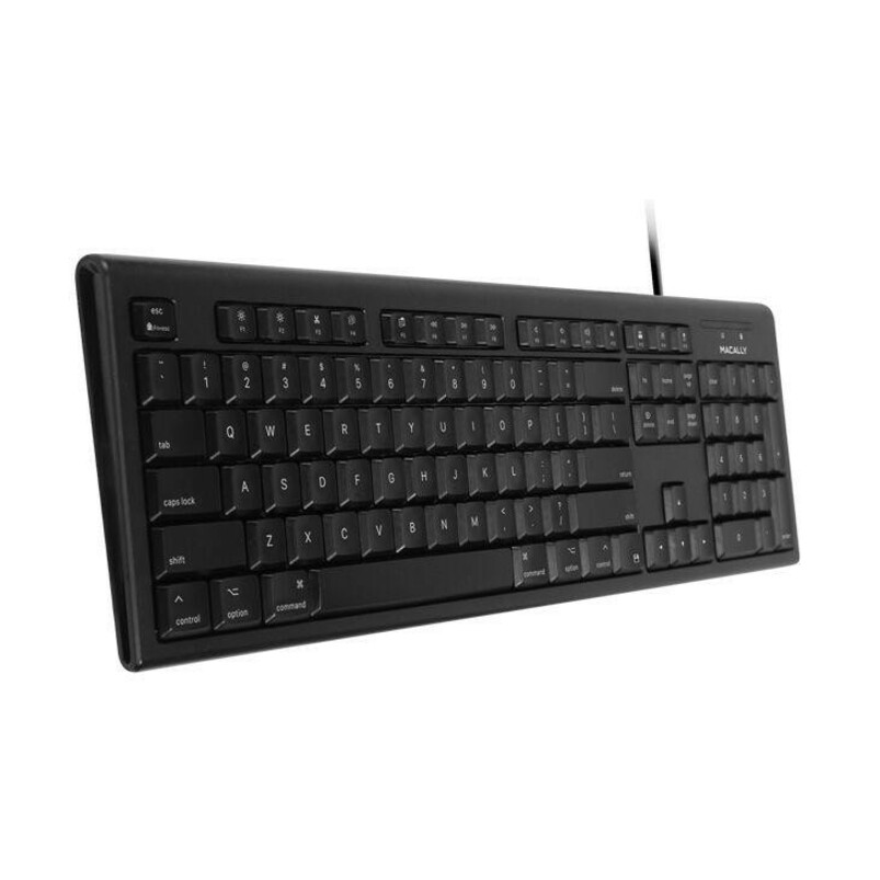 Macally Black 104 Key Full Size USB Keyboard for Mac