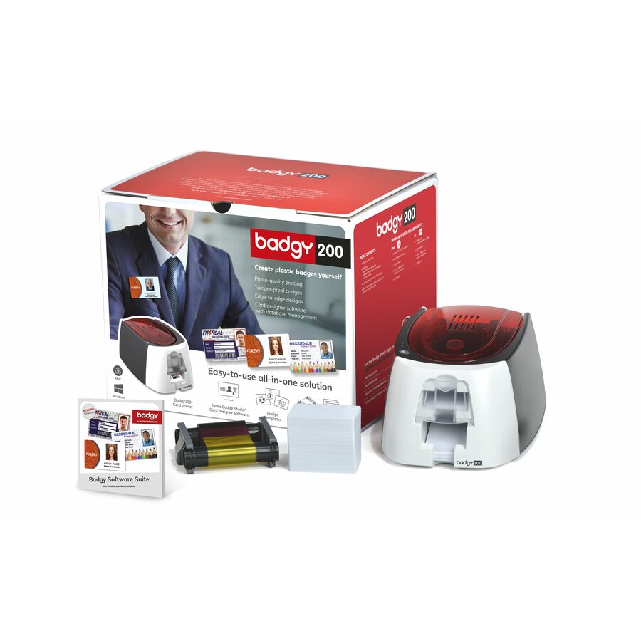 Badgy200 All-In-On ID Card Printing Solution by Evolis with Badge Studio Software - Print Professional Custom ID's On Demand