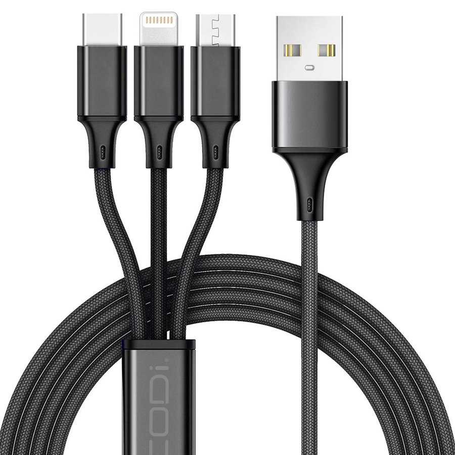 CODi 4' USB-A 3-in-1 Multi-Charging Cable
