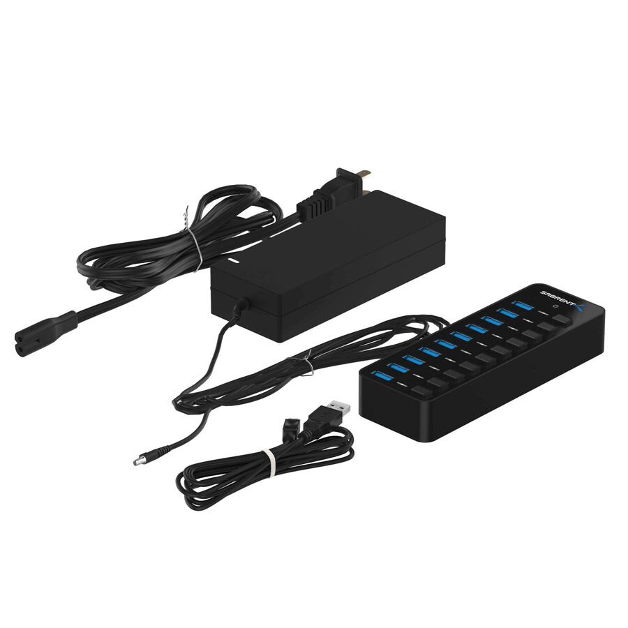 Sabrent 10-Port 60W USB 3.0 Hub with Individual Power Switches and LEDs (HB-BU10)