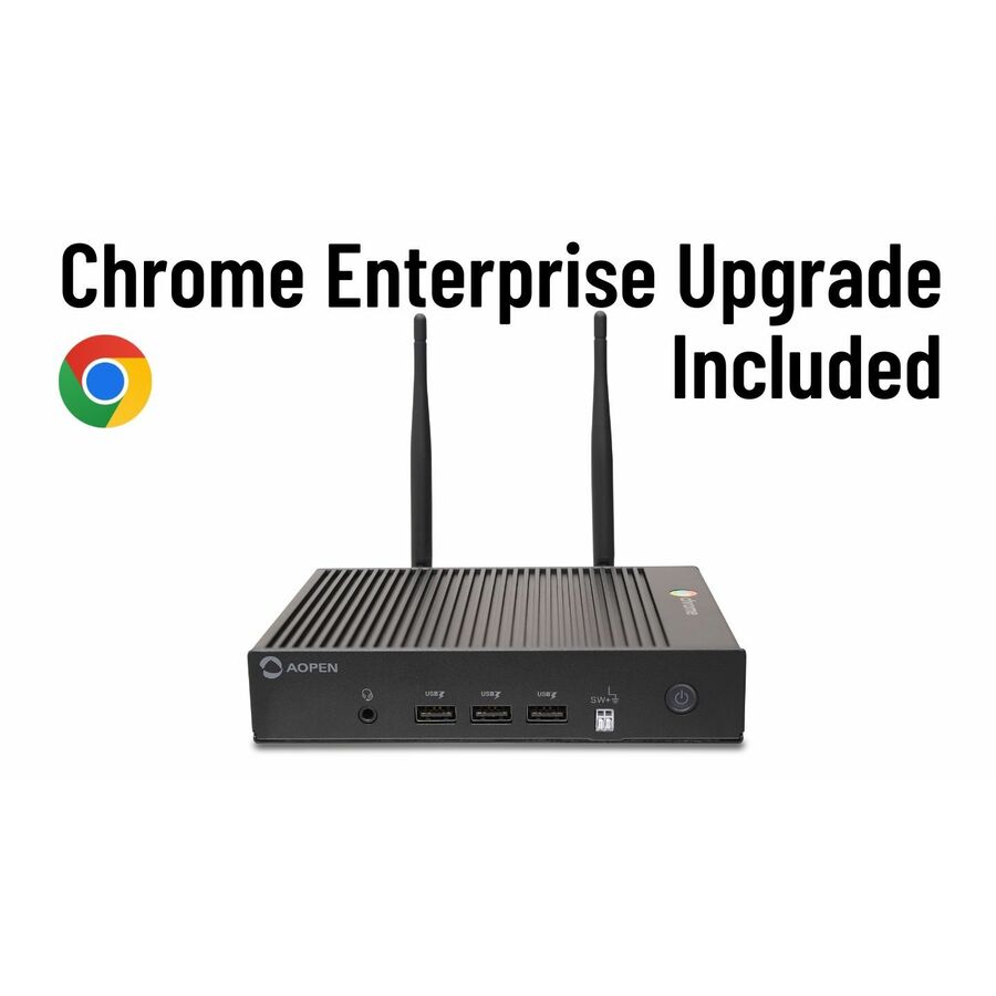 AOPEN Chromebox Mini 2 Enterprise Upgrade - AI Ready - 3 Year Warranty Included - Intel Celeron N4500 - Fanless - 8 GB RAM - 32 GB eMMC - Military grade