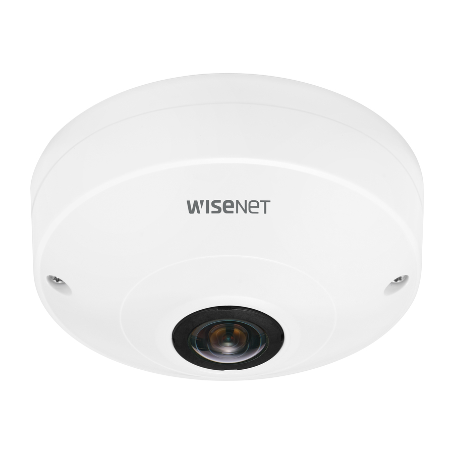 Wisenet QNF-8010 6 Megapixel Indoor Network Camera - Color - Fisheye - White