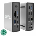 Plugable USB-C Triple Display Laptop Docking Station 3 Monitors, 15-in-1 - Enterprise Ready