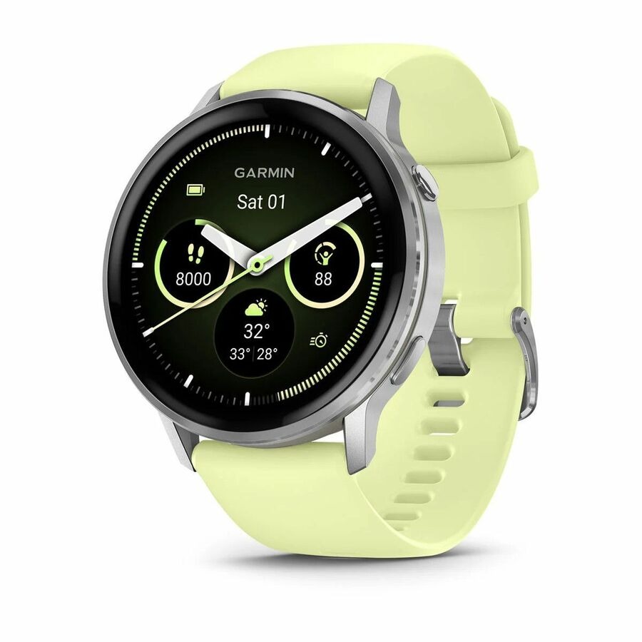 Garmin Venu 4 - 45 mm Silver with Citron Silicone band